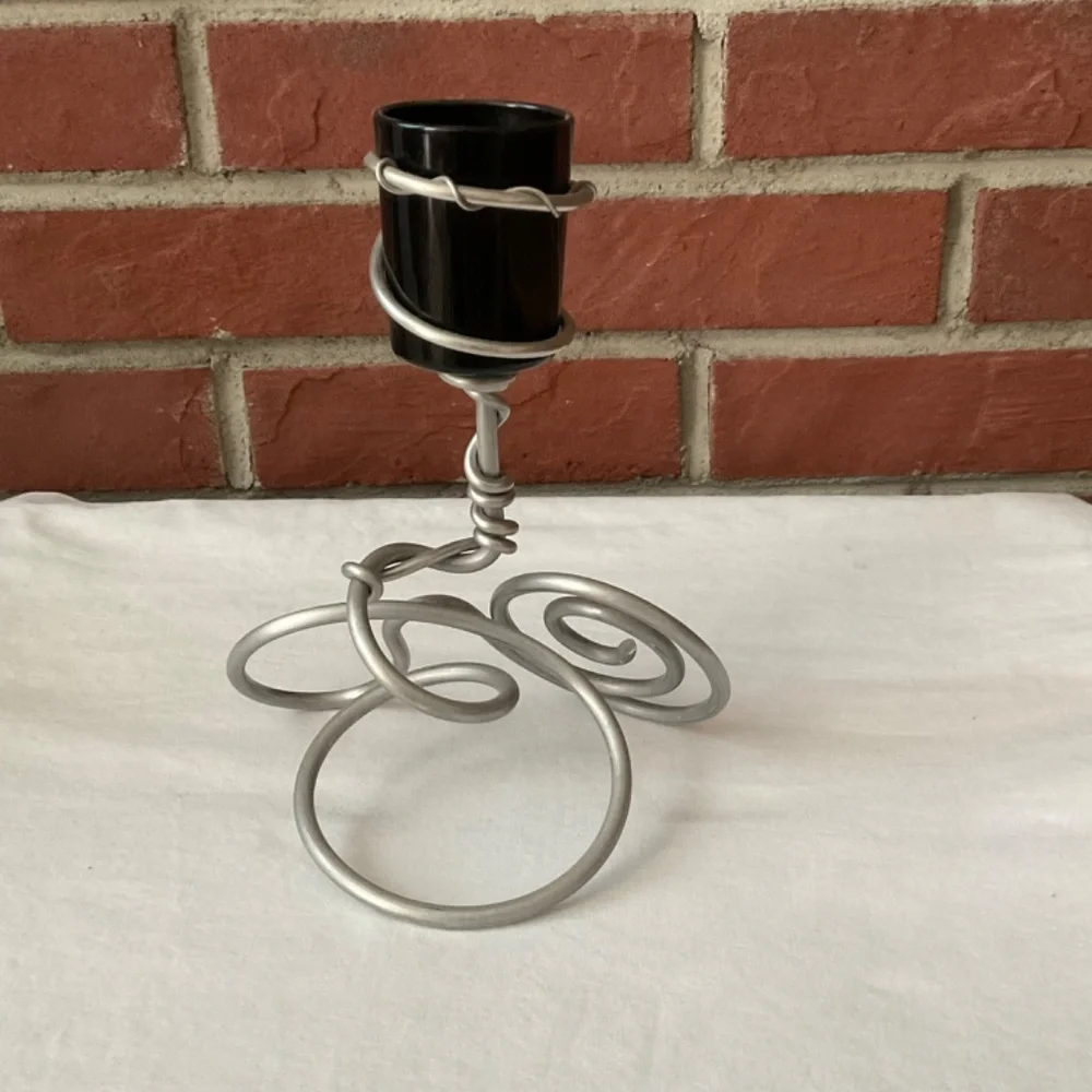 •Handmade Metal Spiral Design Candle Holder NWOT